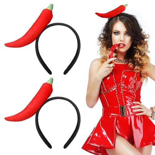 Knitgrip 2-Pack Chili Pepper Food Headbands Funny Costume Accessories