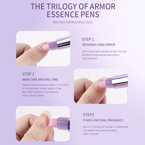 NIQZOPA 3-in-1 Ceramic Cuticle Oil Pusher Pen Set - Nail Care Tool with Lavender Oil