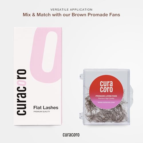 Curacoro Brown Flat Lash Extensions 0.15 CC Curl 8-15mm
