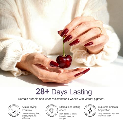 ShexNAIL Burgundy HEMA-Free Gel Nail Polish 15ml UV/LED Cure - Long-Lasting