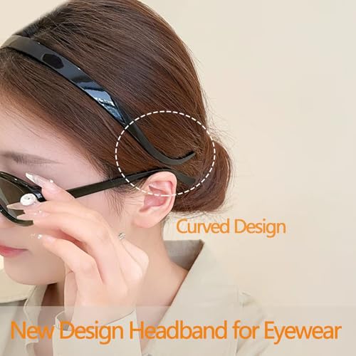 KOVOLITU 3 Pack Headbands for Glasses, Flex No Pressure Hairbands with Teeth - Leopard Black Grey Brown (Bright Surface)