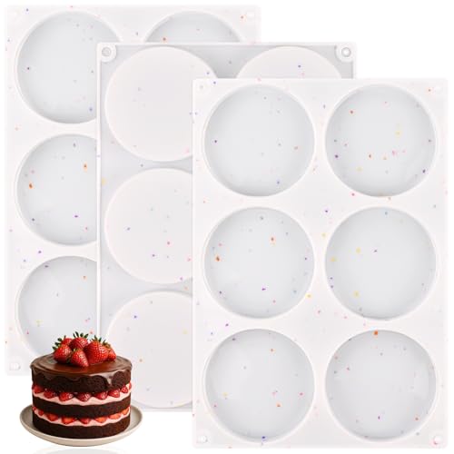 HUAKENER Silicone Muffin Top Pan Set - 3 Pcs Non-Stick Baking Molds