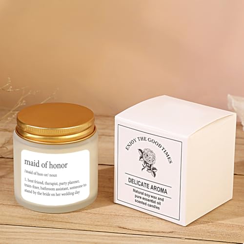 Lavender Scented Candle for Maid of Honor – 4oz Soy Wax Gift