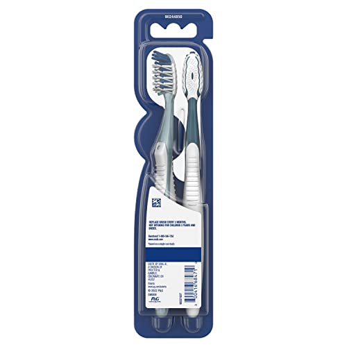 Oral-B CrossAction Medium Toothbrushes Pack of 2 - All-in-One Plaque Removal