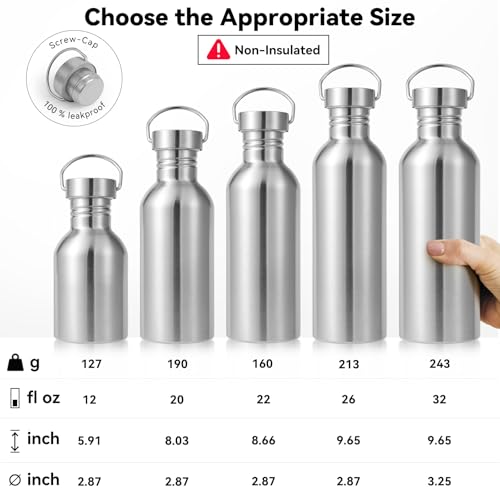 Volhoply 32oz Stainless Steel Reusable Water Bottle - Eco-Friendly & BPA Free