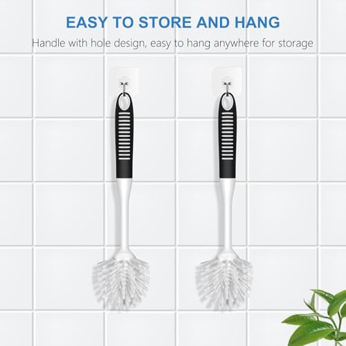 SetSail Dish Brush with Built-in Scraper - 2 Pack Stiff Bristle Scrubbers