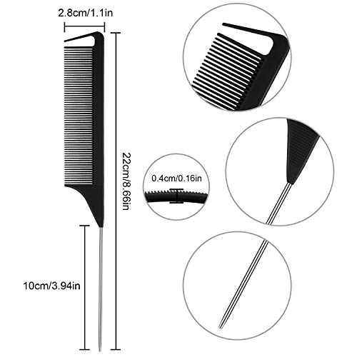 Patelai 30 Pcs Rat Tail Hair Combs - Professional Steel Pin Styling Tools