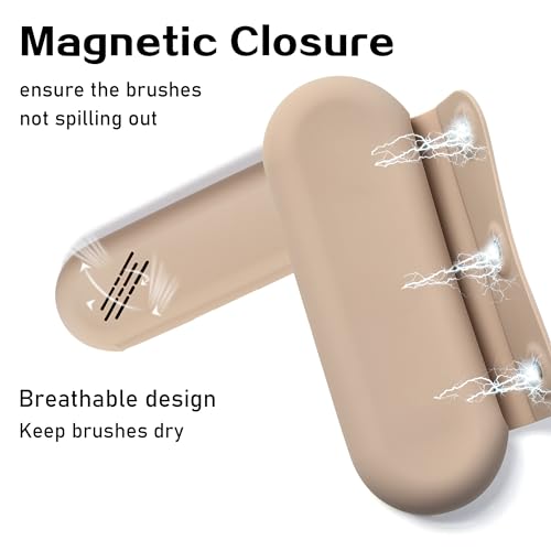 LuBanOne Silicone Makeup Brush Holder – Magnetic Travel Organizer Case