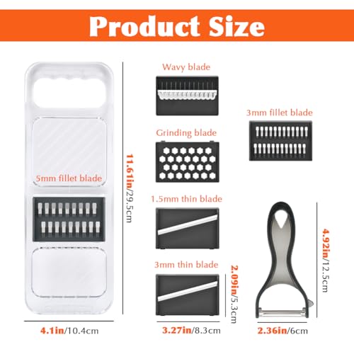 Handheld Vegetable Slicer with 6 Interchangeable Blades