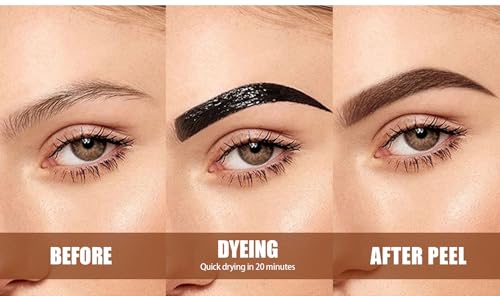 Black Eyebrow Gel Peel Off - Waterproof Temporary Tint for Defined Brows