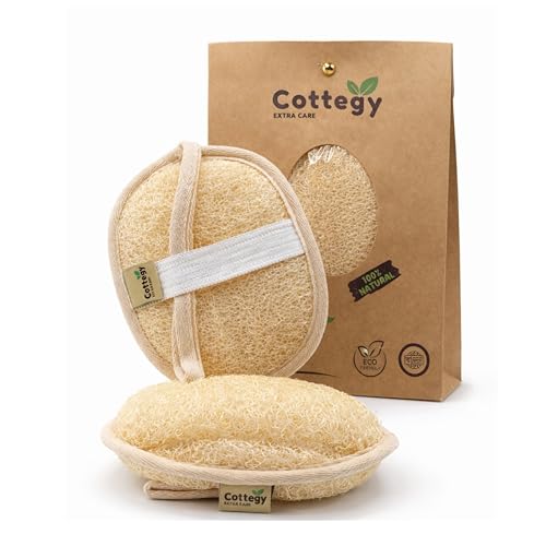 Cottegy Natural Egyptian Loofah Body Scrubber - Eco-Friendly Exfoliator