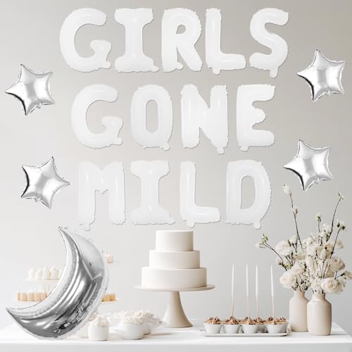 Girls Gone Mild Bachelorette Party Balloon Kit - Silver & White