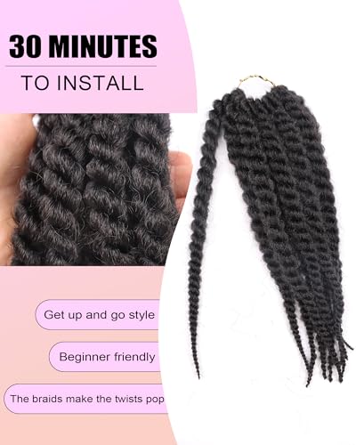 Havana Twist Crochet Hair - 10 Inch Jumbo Senegalese Twists, Dark Brown