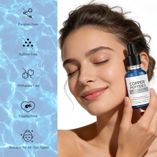 Copper Peptide Serum with GHK-Cu & Hyaluronic Acid for Hydration