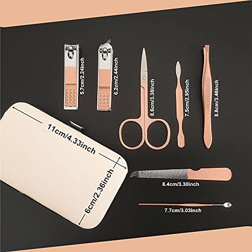 QURIPE 7-Piece Stainless Steel Manicure Set - Portable Travel Kit