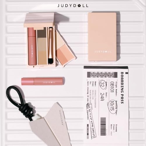 JUDYDOLL Mini Travel Makeup Palette - All-in-One With Mini Lip Gloss - Earthy Box #03