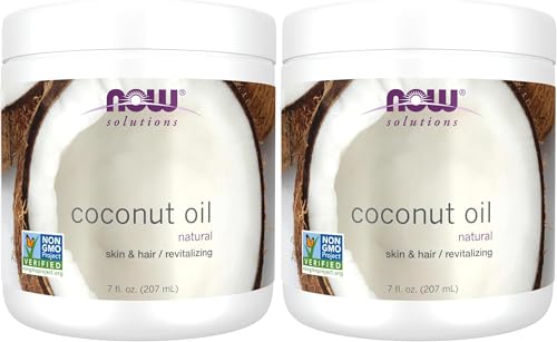 NOW Foods Coconut Oil 7 Fl Oz (Pack of 2) - Revitalizing Moisturizer for Skin & Hair