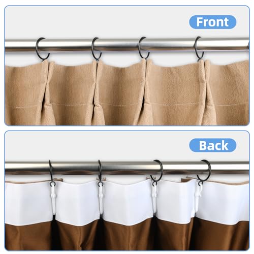 48 Pack Black Metal Curtain Rings with Eyelets for Pinch Pleat Curtains