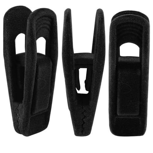 20 Pcs Black Velvet Hangers Clips for Pants, Skirts & Scarves