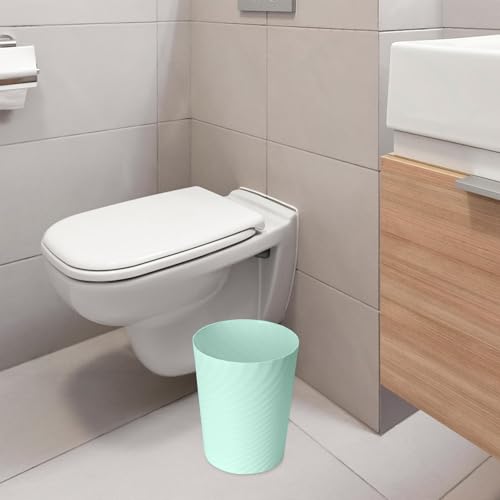 Compact 1.8 Gallon Light Green Plastic Trash Can - Multi-Purpose Wastebasket