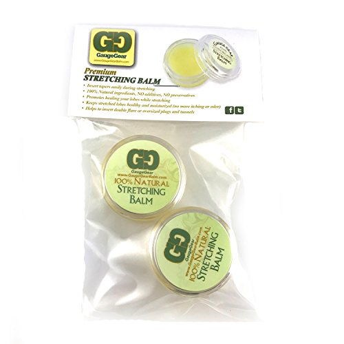Twin Pack Ear Stretching Balm with Jojoba & Natural Oils - Piercing Aftercare Salve