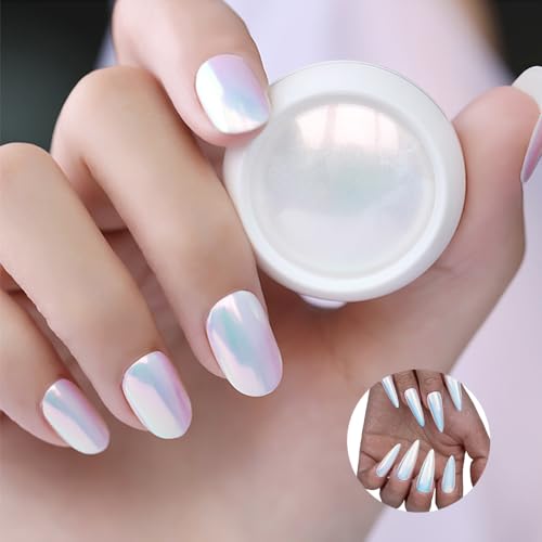 Iridescent Mermaid Chrome Nail Powder - 0.5g Unicorn Pearl Pigment