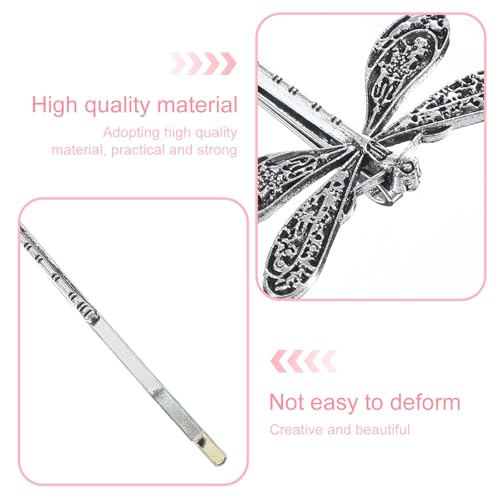 Mabor Dragonfly Hair Clip - Antique Silver Bobby Pins for Women