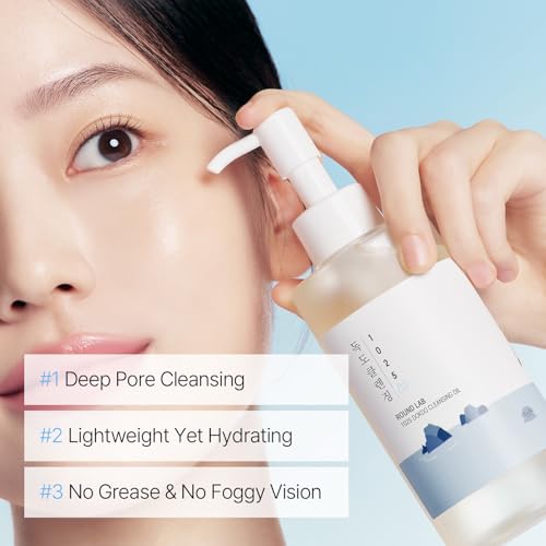 ROUND LAB 1025 Dokdo Cleansing Oil 6.76 Fl Oz - Unscented Makeup Remover for Sensitive Skin