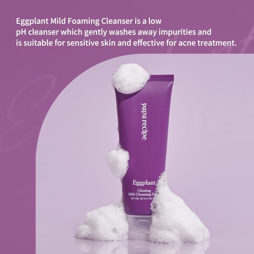 Papa Recipe Eggplant Moisturizing Facial Cleansing Foam for Sensitive Skin