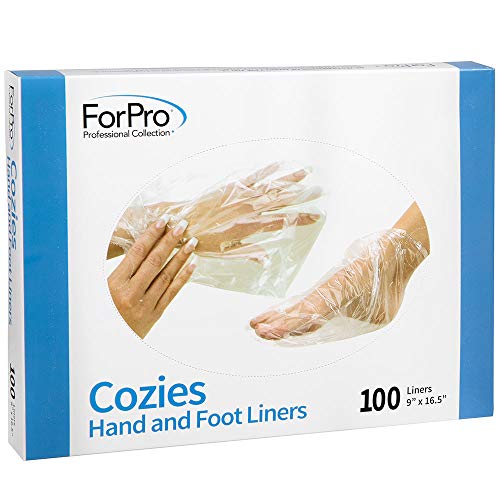 ForPro Cozies Hand and Foot Liners 100 Pack, 16.5" x 9" Disposable Paraffin Wax Liners for Professional Use