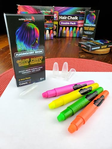 ArtShip Design Fluorescent Neon Temporary Hair Color - Glow Party Chalk