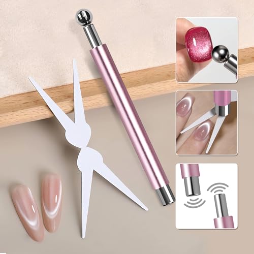 EBANKU 5PCS Cat Eye Nail Magnet Set with Mixed Magnet Tools - DIY Nail Art Kit