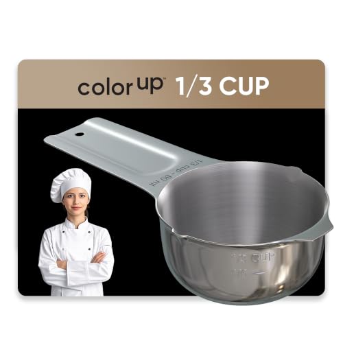 Color Up ⅓ Cup Stainless Steel Measuring Cup - Accurate & Durable
