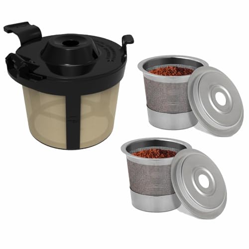 Reusable K Cups & Coffee Filter Basket for Ninja PB051/PB041 - Stainless Steel, Dishwasher-Safe