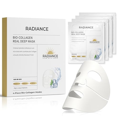 Hydrating Collagen Face Mask - 4-Pack with Hyaluronic Acid & Amino Acids