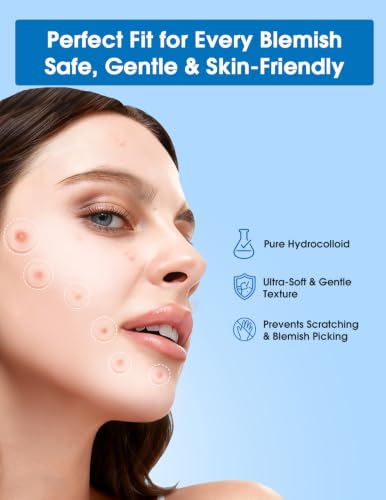Hydrocolloid Acne Patches - 560 Count, 6 Sizes with Tea Tree & CICA