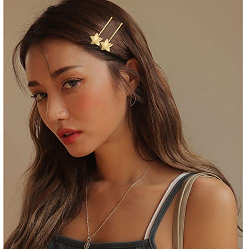 Gold Star Hair Clips 10 Pcs Bridal Bobby Pins for Women & Girls