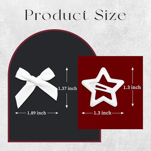 YAEISM 24PCS Red Star Hair Clips Mini Bow Hair Bows for Women & Girls
