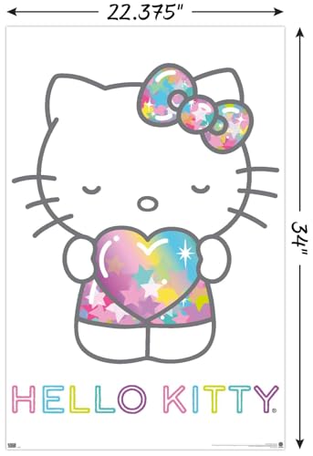 Hello Kitty Starshine Heart Wall Poster - 34" x 22" Unframed