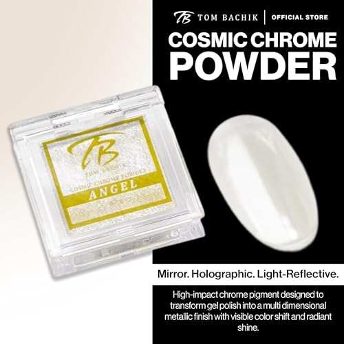 Bachik Cosmic Chrome Nail Powder - Holographic Angel Finish for Gel Nails