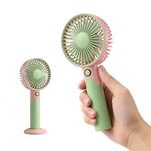 QearFun 2-in-1 Handheld & Desk Fan - Portable Rechargeable Cooling Fan