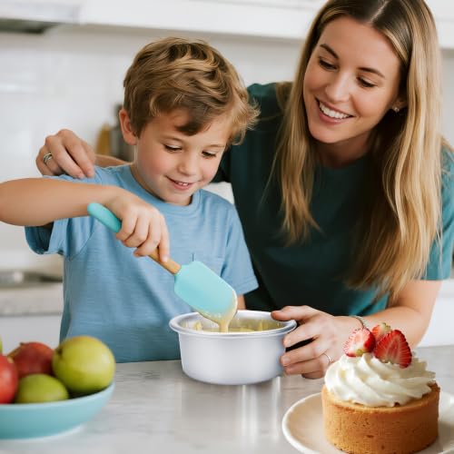 6-Inch Nonstick Aluminum Cake Pans with Parchment Paper - 2PCS