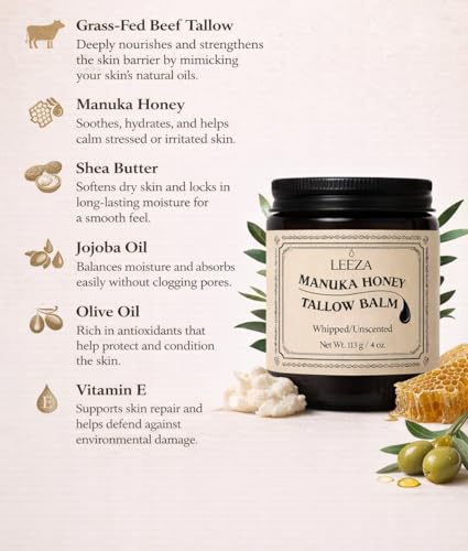 Manuka Honey Tallow Balm – Natural Moisturizer for Face, Hands & Body