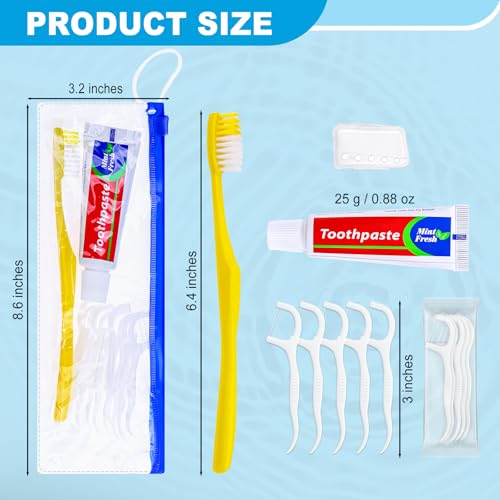 30 pcs Disposable Travel Toothbrush Kit with Toothpaste