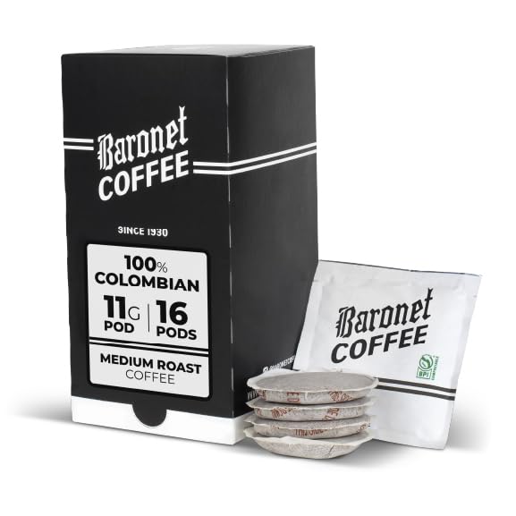 Baronet Coffee Pods - 100% Colombian Medium Roast, 16 Count