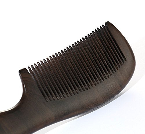 Liasun Handmade Natural Chacate Preto Wood Comb - Anti-Static Fine Tooth