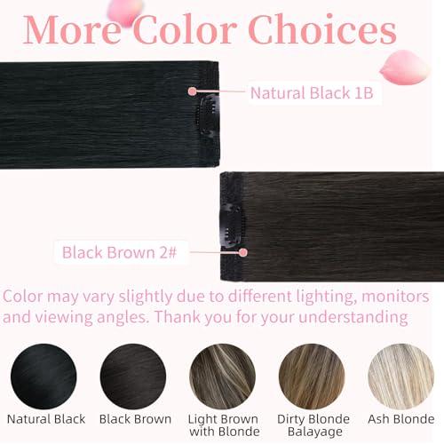 10'' Black Brown Short Clip-In Hair Extensions - Real Human Hair