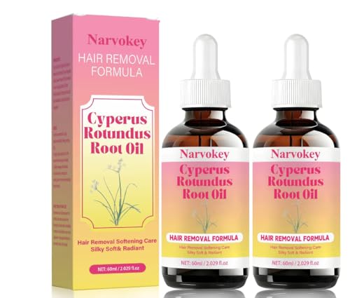 Narvokey Cyperus Rotundus Hair Removal Oil 2pc - Natural Hair Growth Inhibitor & Skin Moisturizer