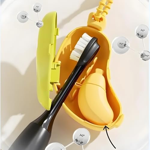 Banana Toothbrush Holder Set - 2-in-1 Portable Cover with Toothpaste Storage