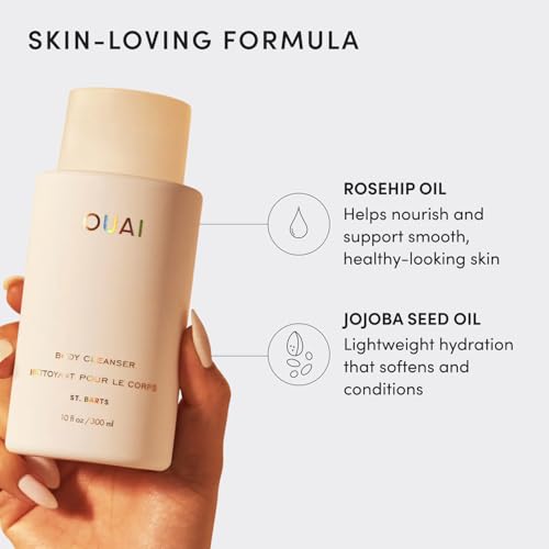 OUAI St. Barts Body Cleanser - Travel Size Hydrating Body Wash, 3 Fl Oz
